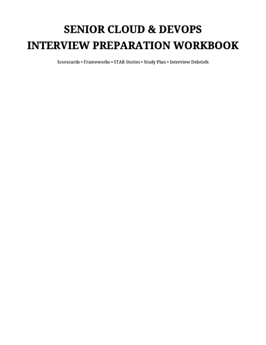 First page of Interview Preparation Workbook